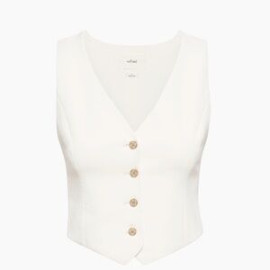 Aritzia- Wilfred Stucco Vest. Ivory. Size 4 (Small)